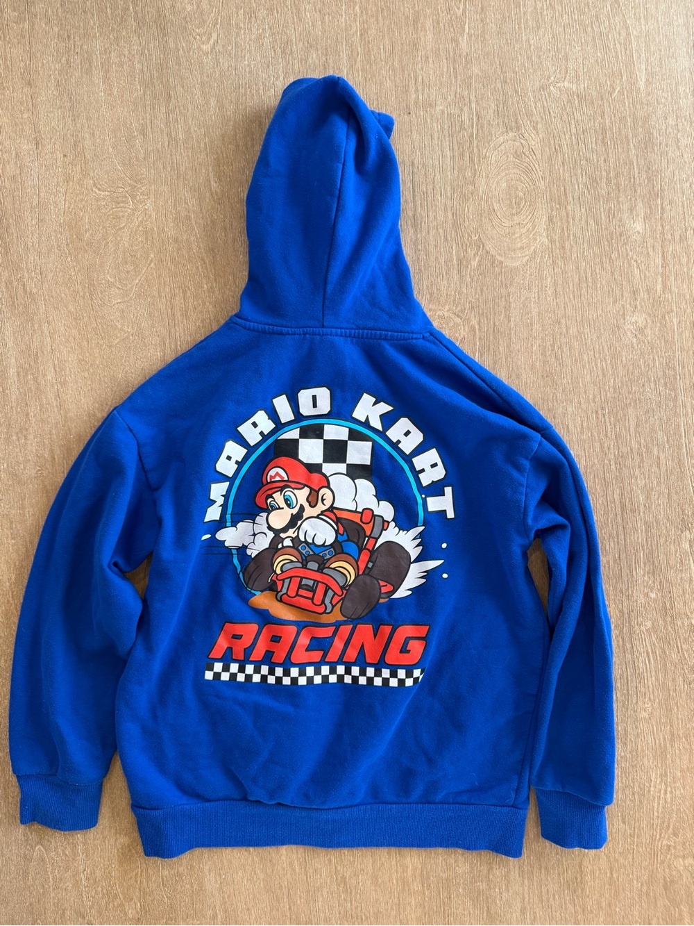 Mario Kart Racing Blue Hoodie Youth 10/12 Nintendo Pullover Sweatshirt
